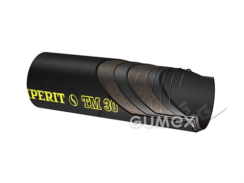 Tlakonasávacia hadica pre oleje a benzíny TM30, 19/29mm, 10bar/-0,9bar, NBR/SBR-EPDM, oceľová špirála, 2x medená špirála, -40°C/+100°C, černá